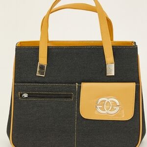 Stylish Black and Tan Handbag